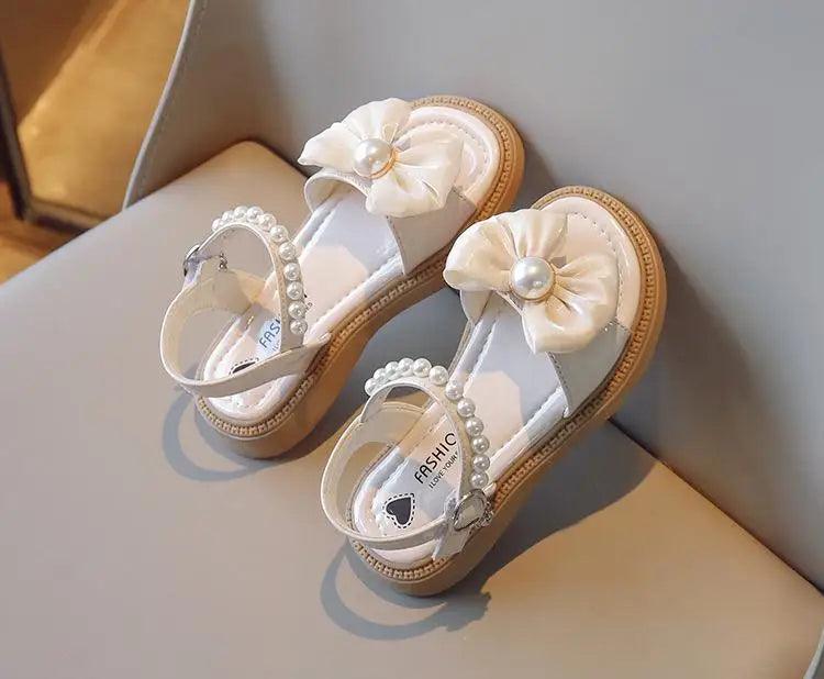 Girls' Sandals with Bow and Pearl Pendant: Toddler Casual Shoes G03254