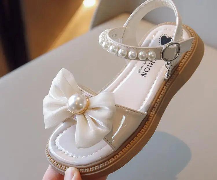 Girls' Sandals with Bow and Pearl Pendant: Toddler Casual Shoes G03254