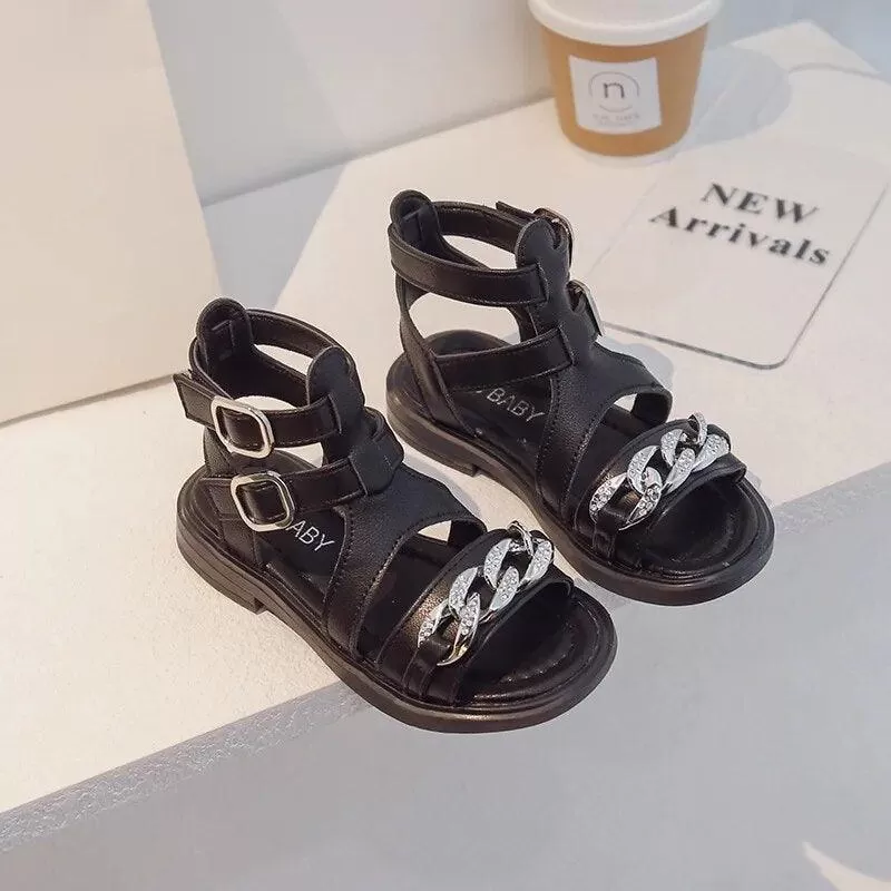 Gladiator Girl Sandals, Toddler Casual Shoes with Rhinestone - Low Heel G03261