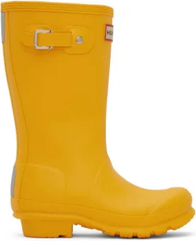 Hunter Kids Yellow Original Big Kids Rain Boots