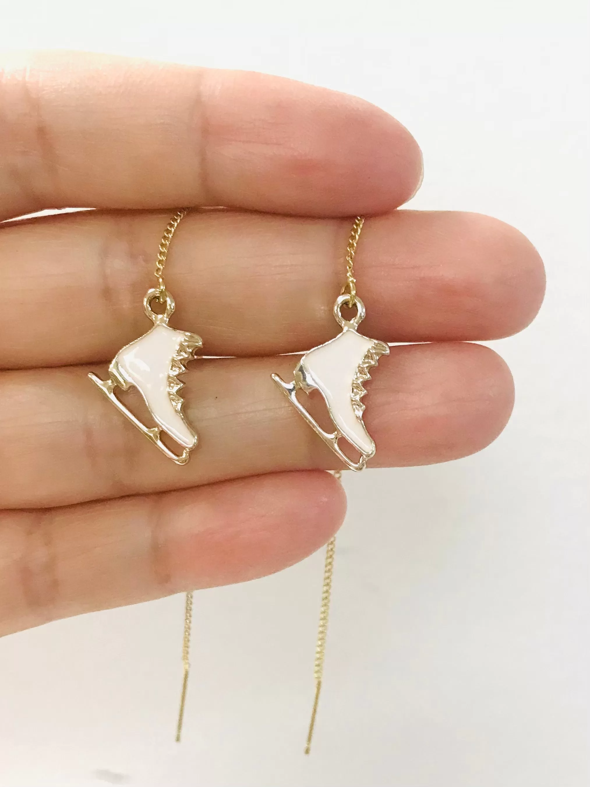 Ice Skate Shoes Threaders Earrings