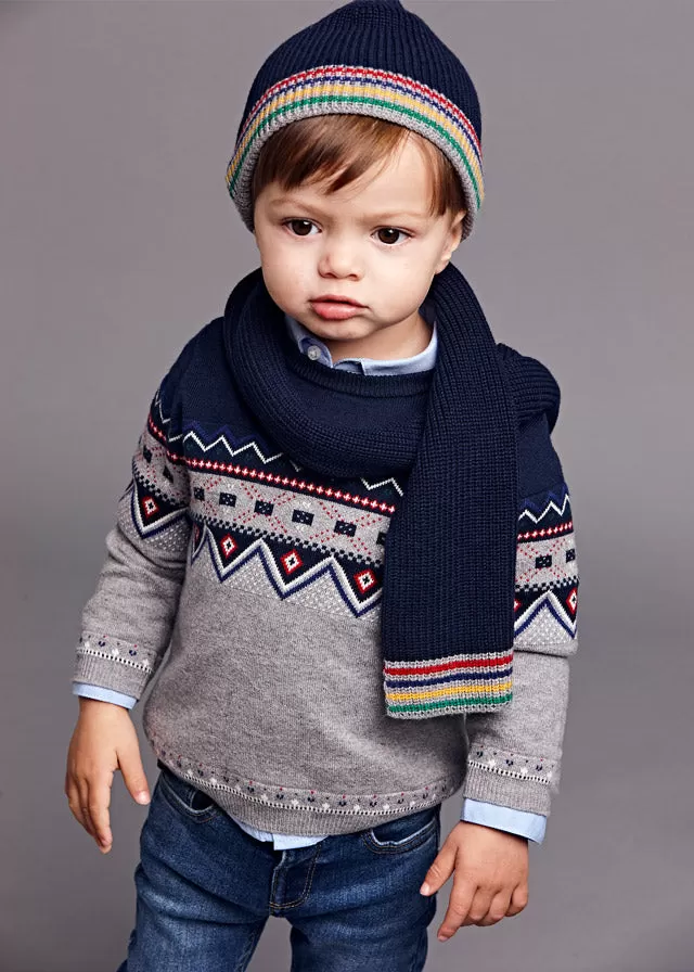 Jacquard jumper for baby boy - Rock