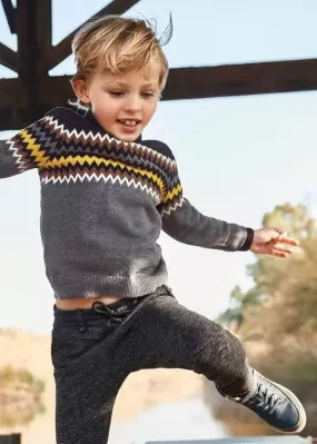 Jacquard sweater for boy - Gold