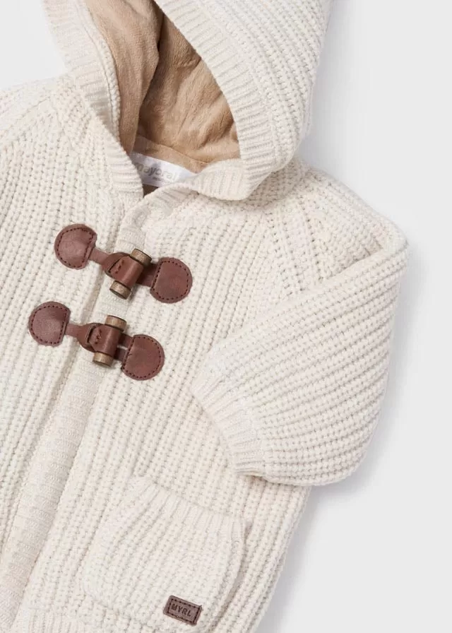 Knit cardigan for newborn boy - Cream vigo