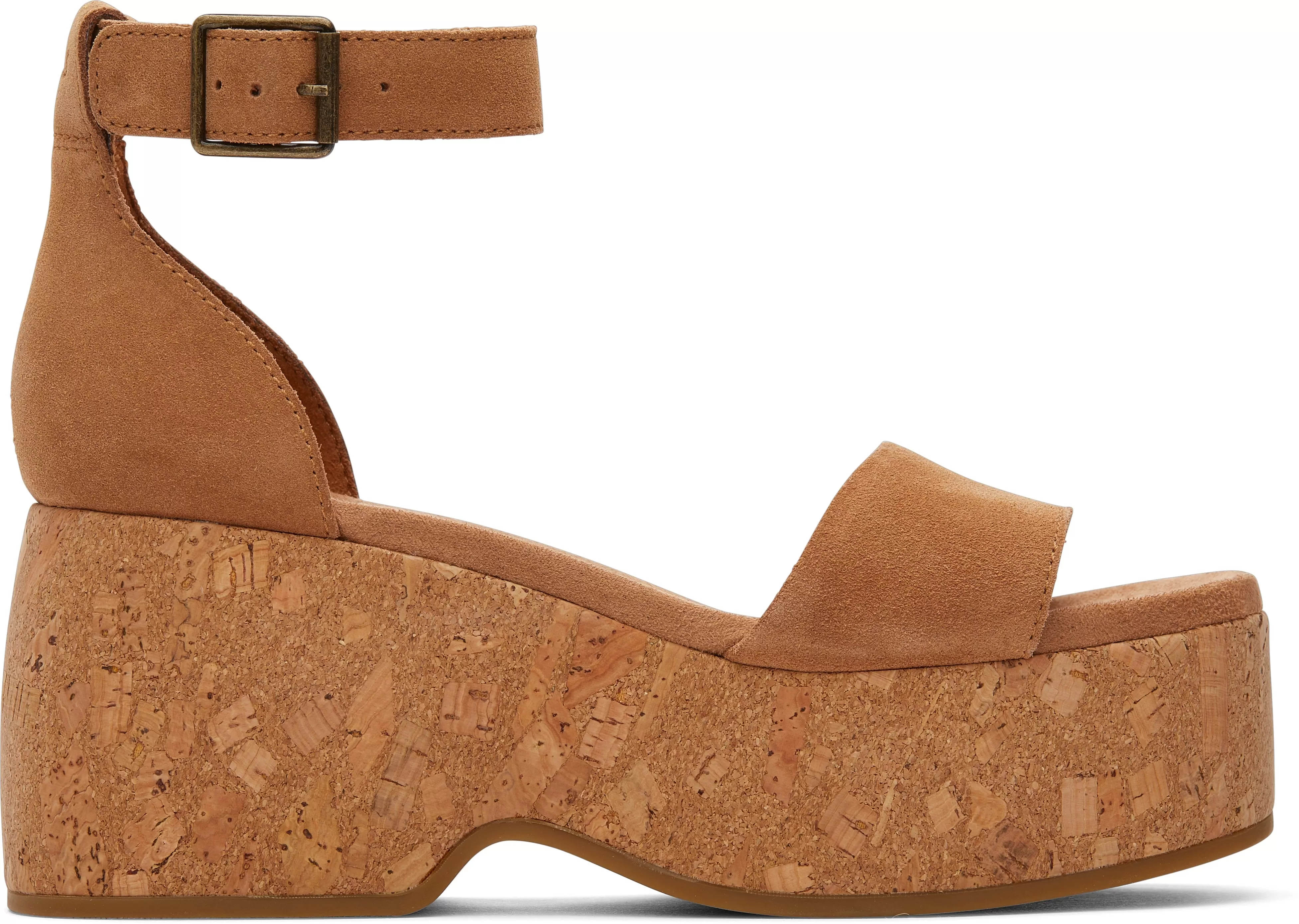 Laila Platform Sandal - Tan Suede