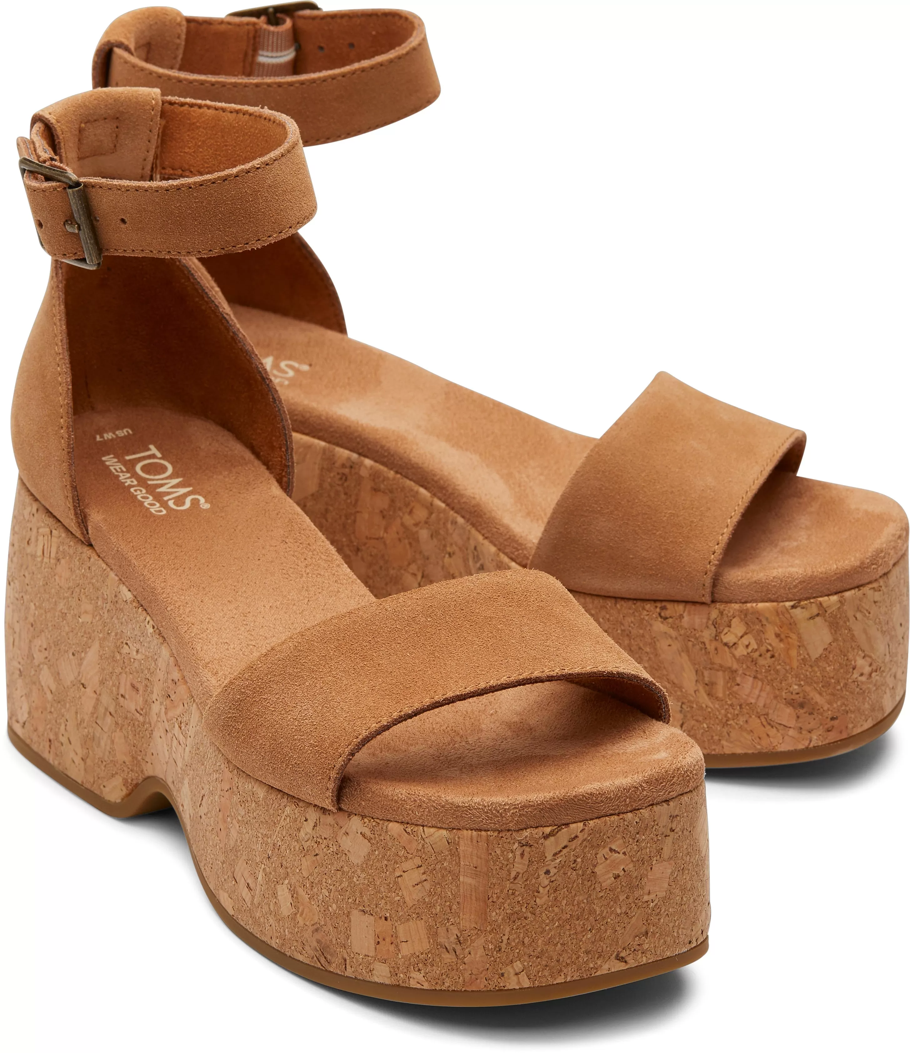 Laila Platform Sandal - Tan Suede