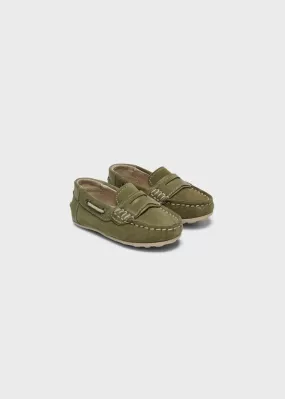 Leather moccasins for baby boy - Moss