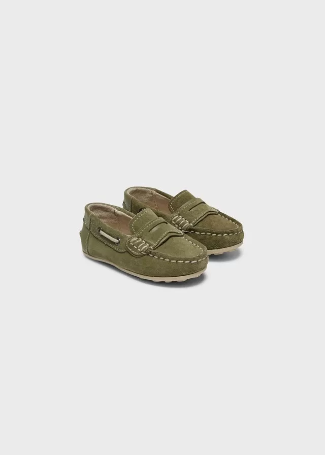 Leather moccasins for boy - Moss