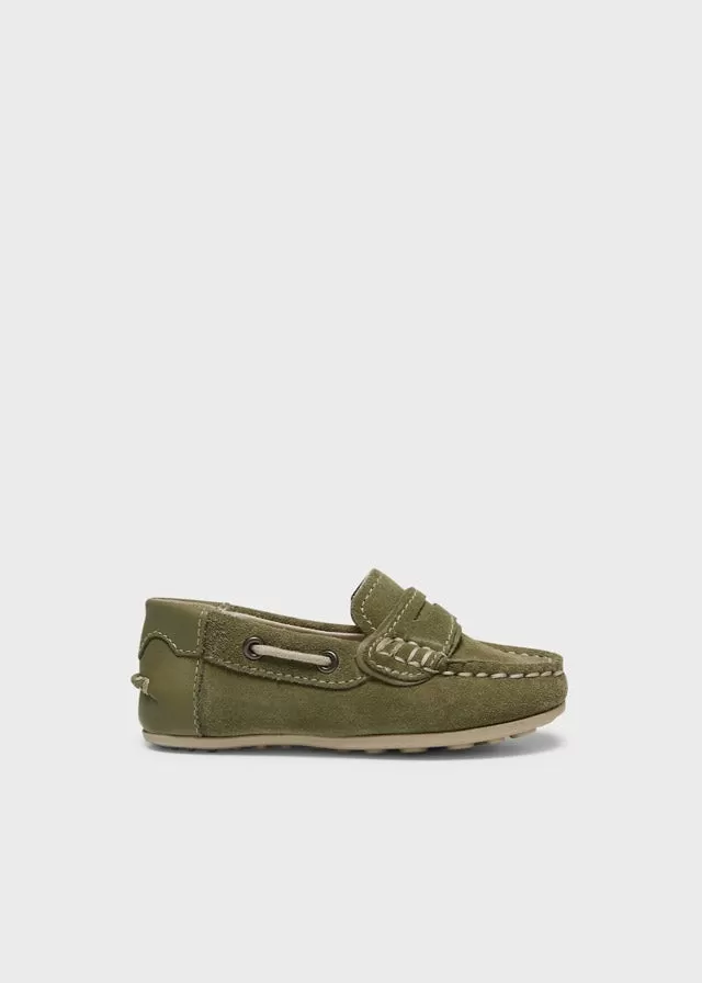 Leather moccasins for boy - Moss