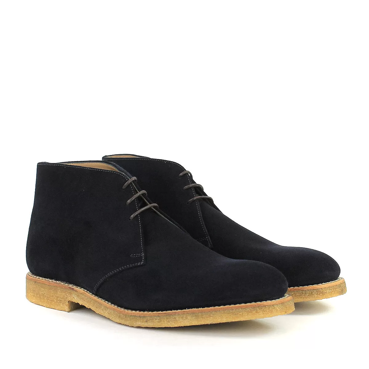 Loake - Rivington Boots in Navy Suede