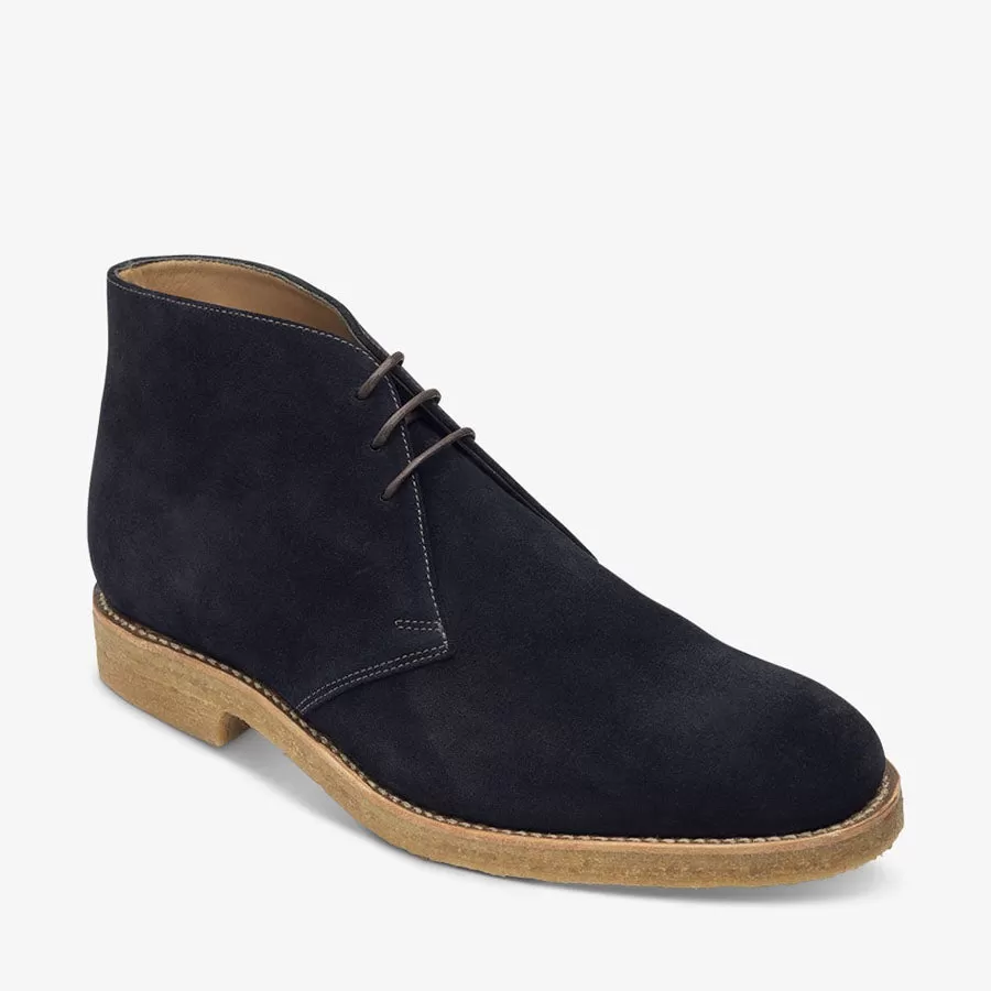 Loake - Rivington Boots in Navy Suede