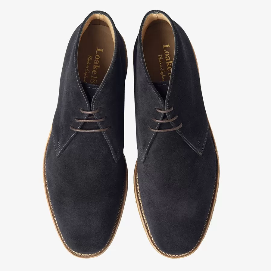 Loake - Rivington Boots in Navy Suede