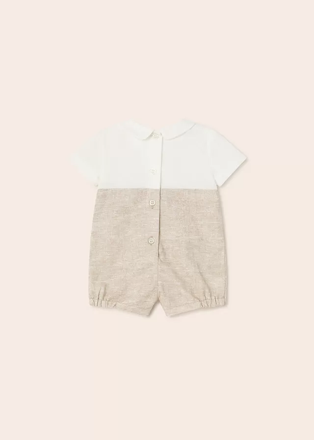 Mayoral Ceremony onesie for newborn boy - Linen