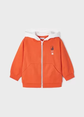 Mayoral Contrast hoodie for boy - Grapefruit