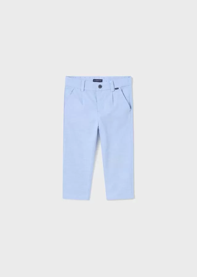 Mayoral Dressy linen pants for baby boy - Lightblue