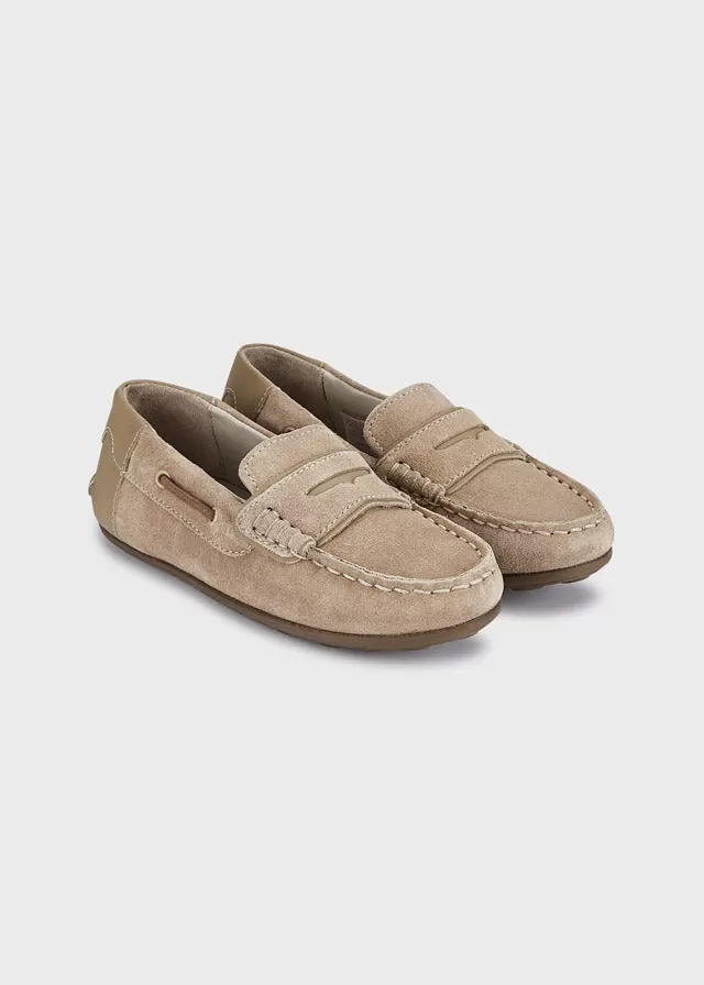 Mayoral Leather moccasins for baby boy - Sand