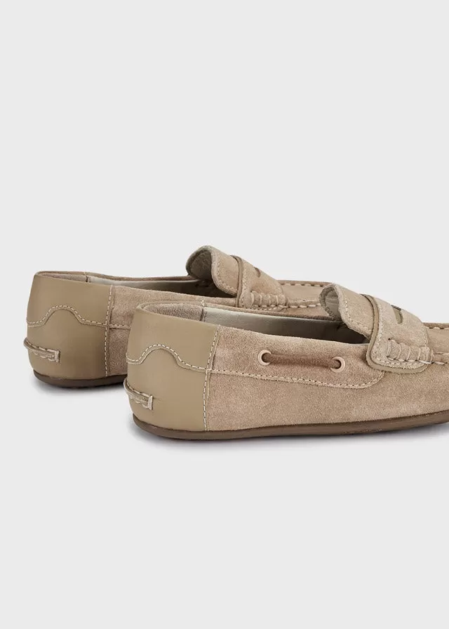 Mayoral Leather moccasins for baby boy - Sand