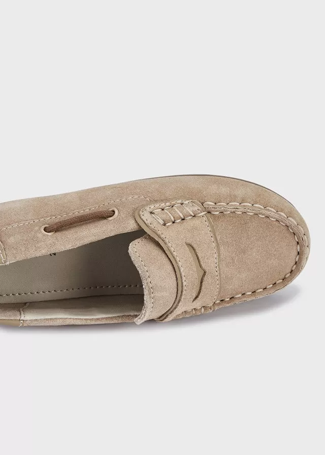 Mayoral Leather moccasins for boy - Sand