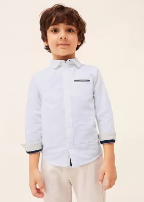 Mayoral L/s linen shirt for boy - White