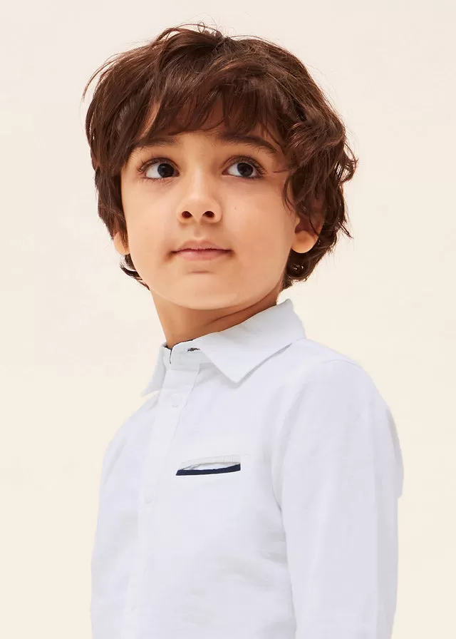 Mayoral L/s linen shirt for boy - White