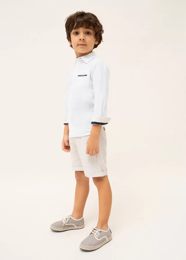 Mayoral L/s linen shirt for boy - White