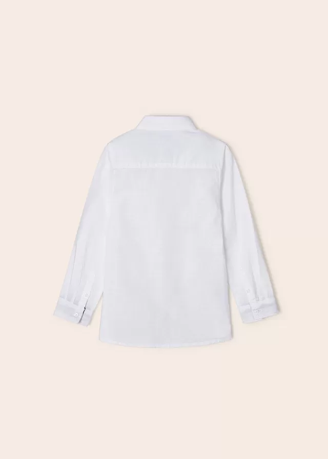 Mayoral L/s linen shirt for boy - White