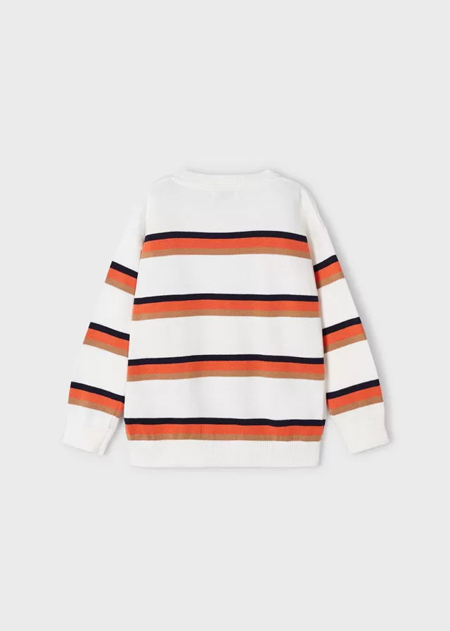 Mayoral Stripes jumper for boy - Grapefruit