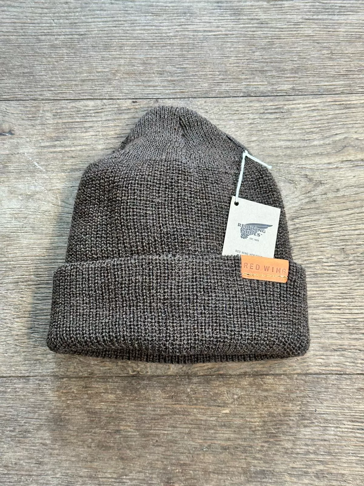 Merino Wool Knit Cap Beanie In Brown Mottled