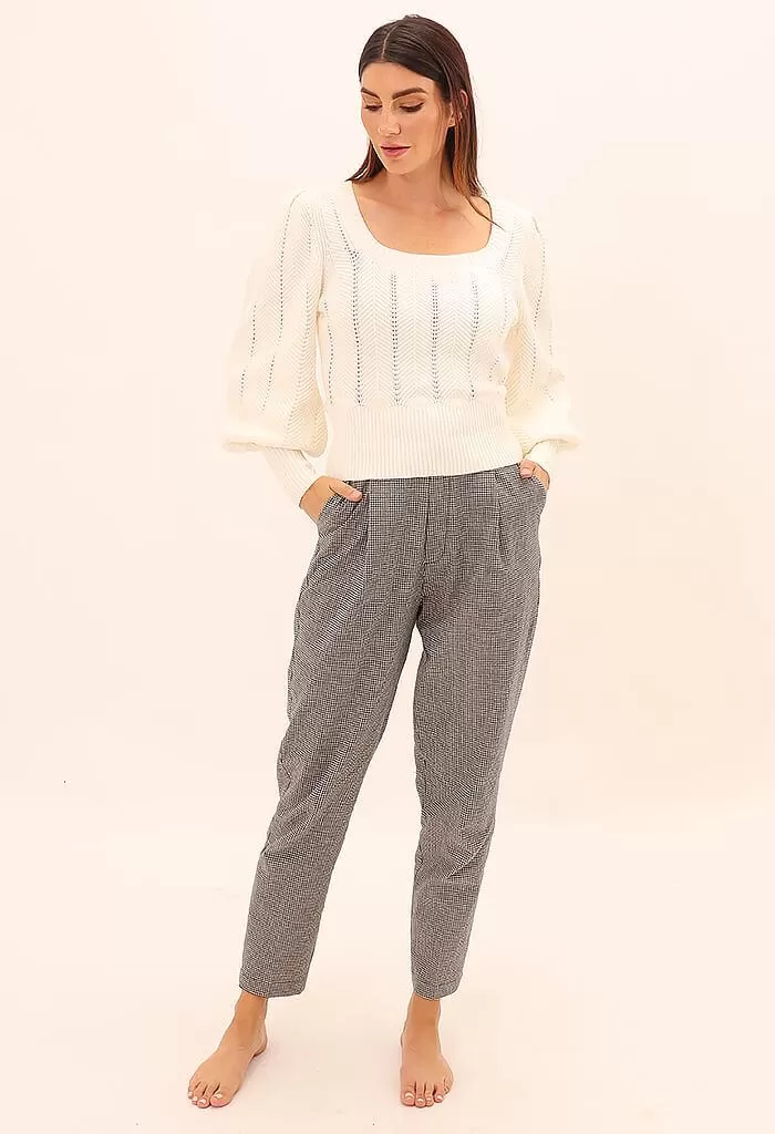 MinkPink Brooklyn Tapered Pants In Black/White