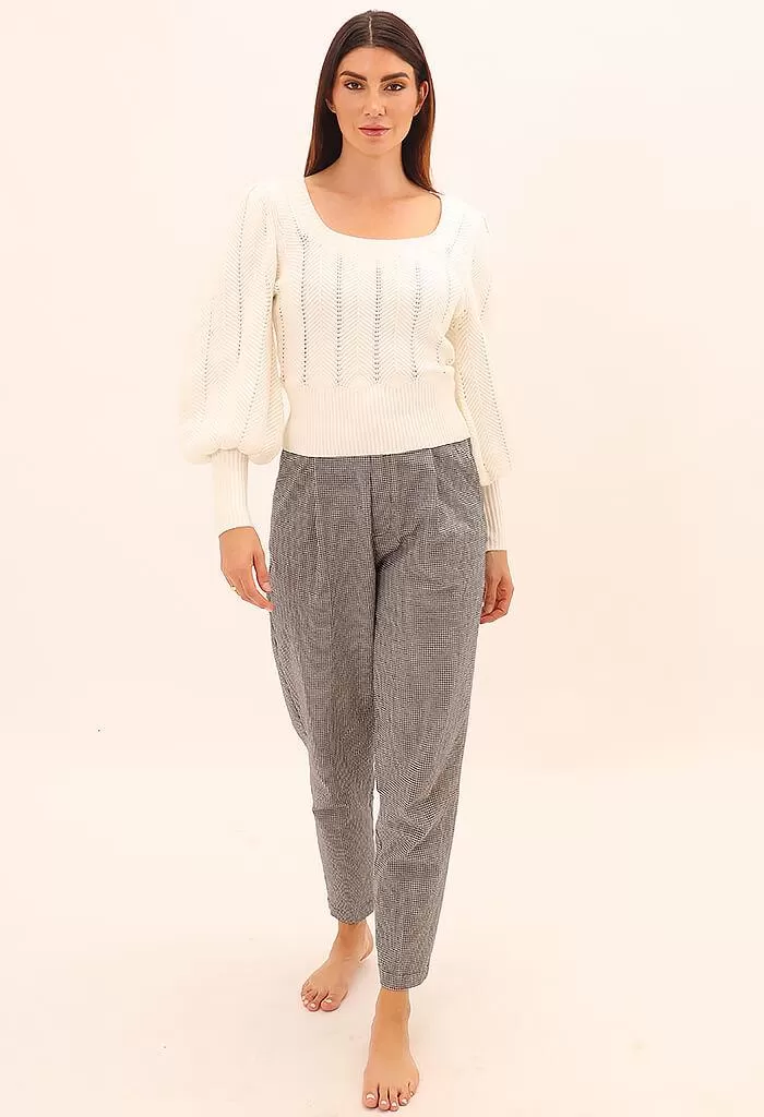 MinkPink Brooklyn Tapered Pants In Black/White