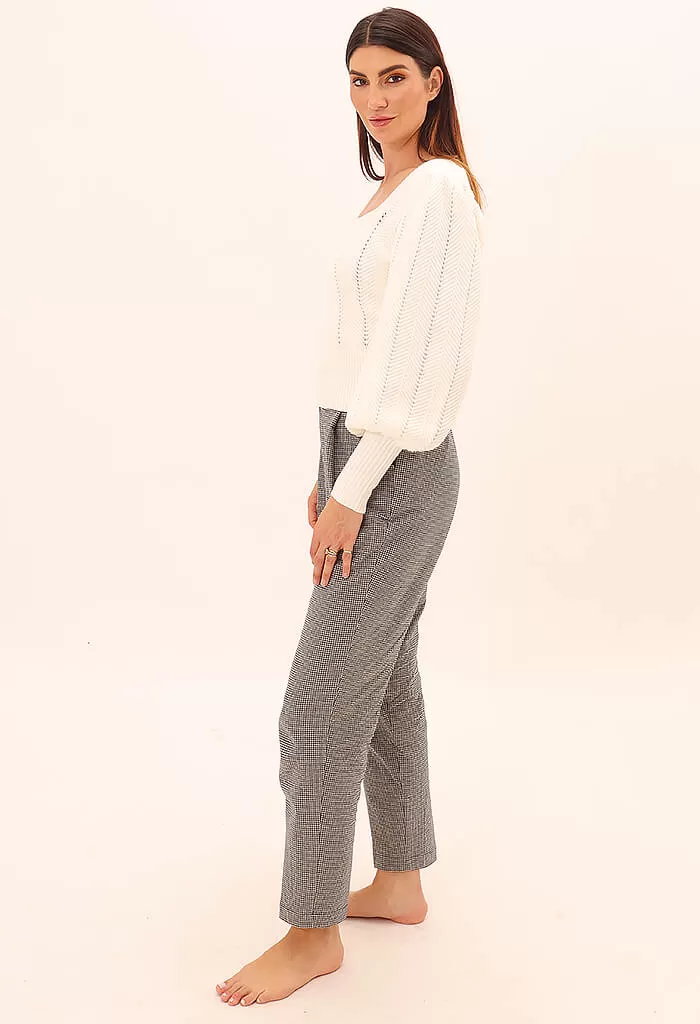 MinkPink Brooklyn Tapered Pants In Black/White