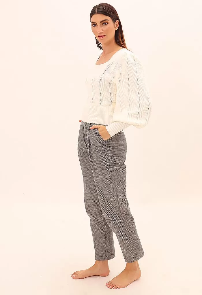 MinkPink Brooklyn Tapered Pants In Black/White