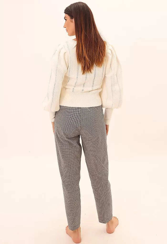 MinkPink Brooklyn Tapered Pants In Black/White