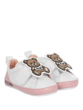 Moschino Infant Sneaker Bear Pink & White