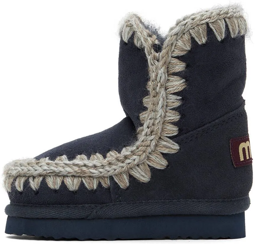 Mou Baby Navy Suede Ankle Boots