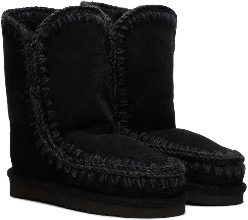 Mou Kids Black Suede Boots