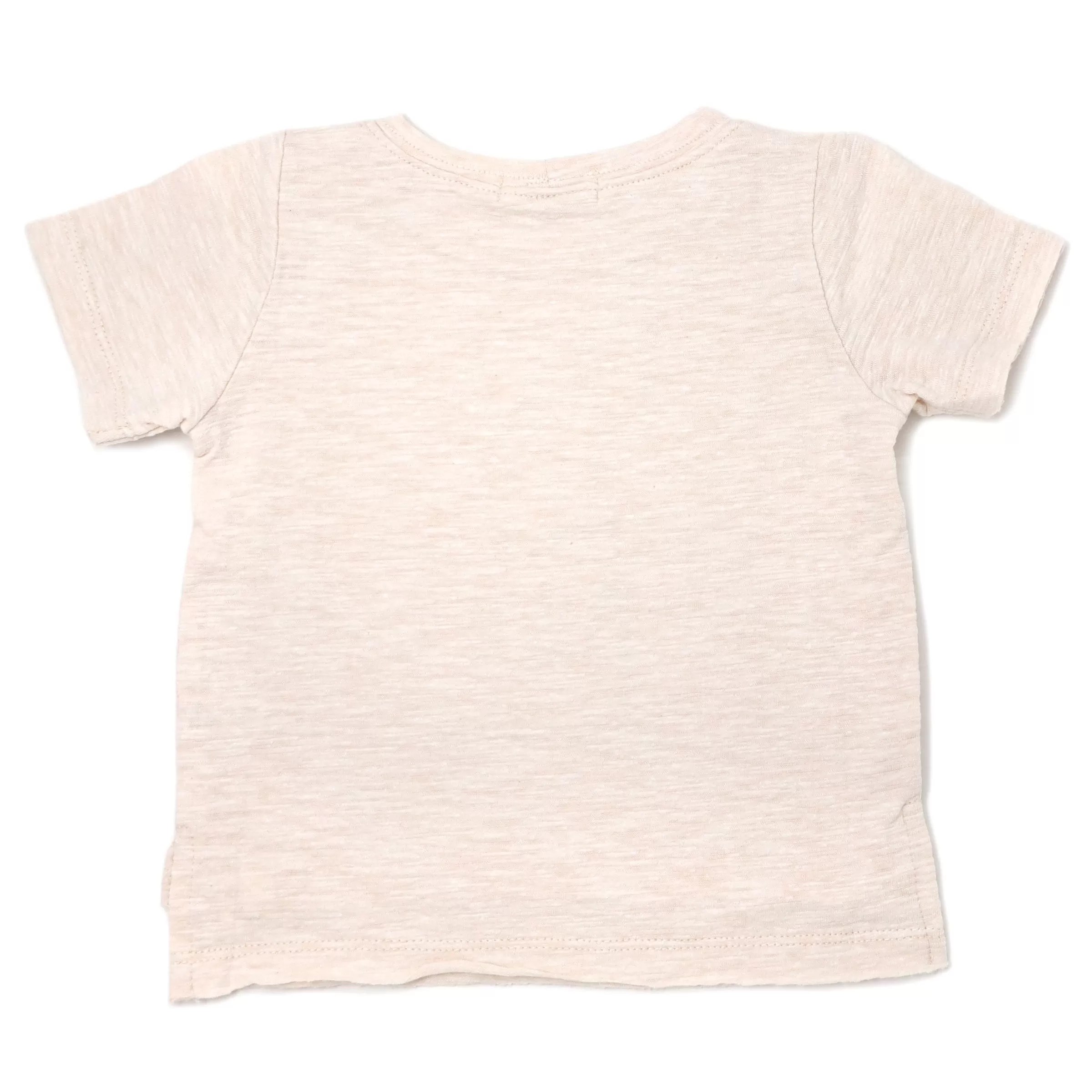 oh baby! Raw Edge Short Sleeve Cotton Slub Tee - Skate All Day - Sand Heather