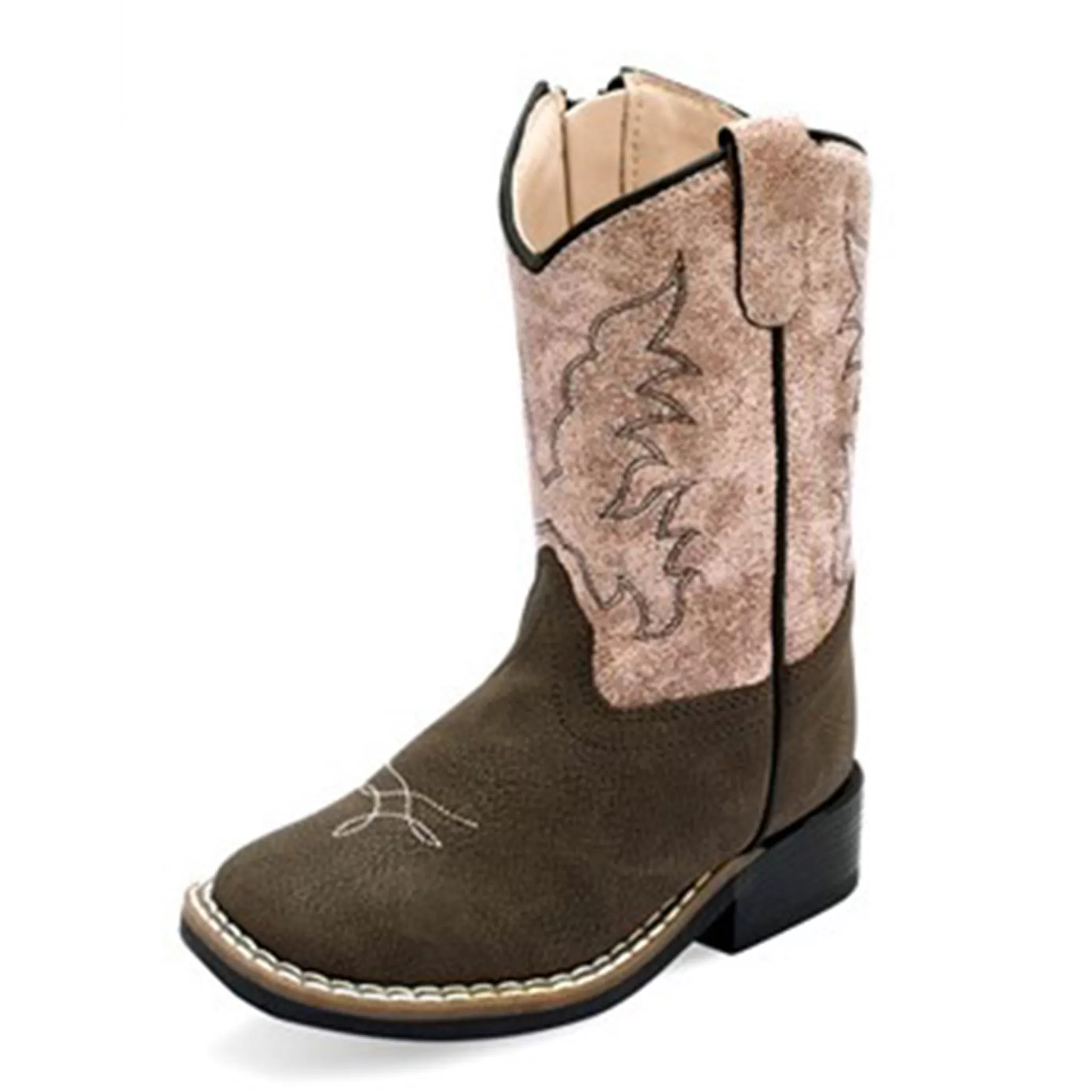 Old West Girl's Pink & Brown Boots