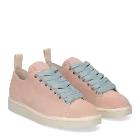 Panchic P01W Lace-up shoe suede baby rose azure - Al Siletto | Al Siletto