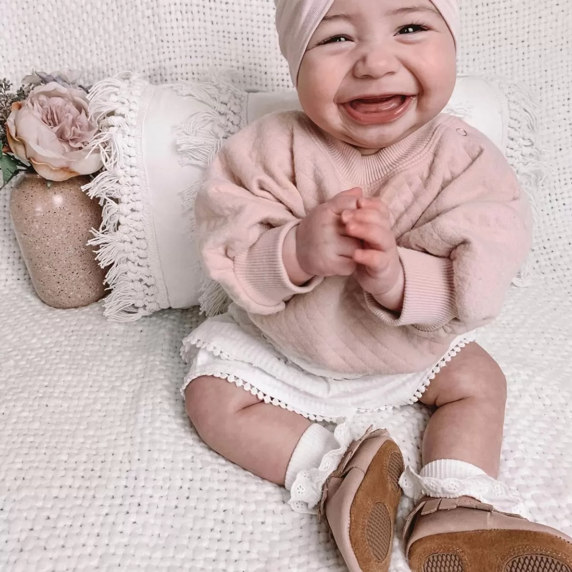 Piglet Baby Fringed Moccasin Shoe