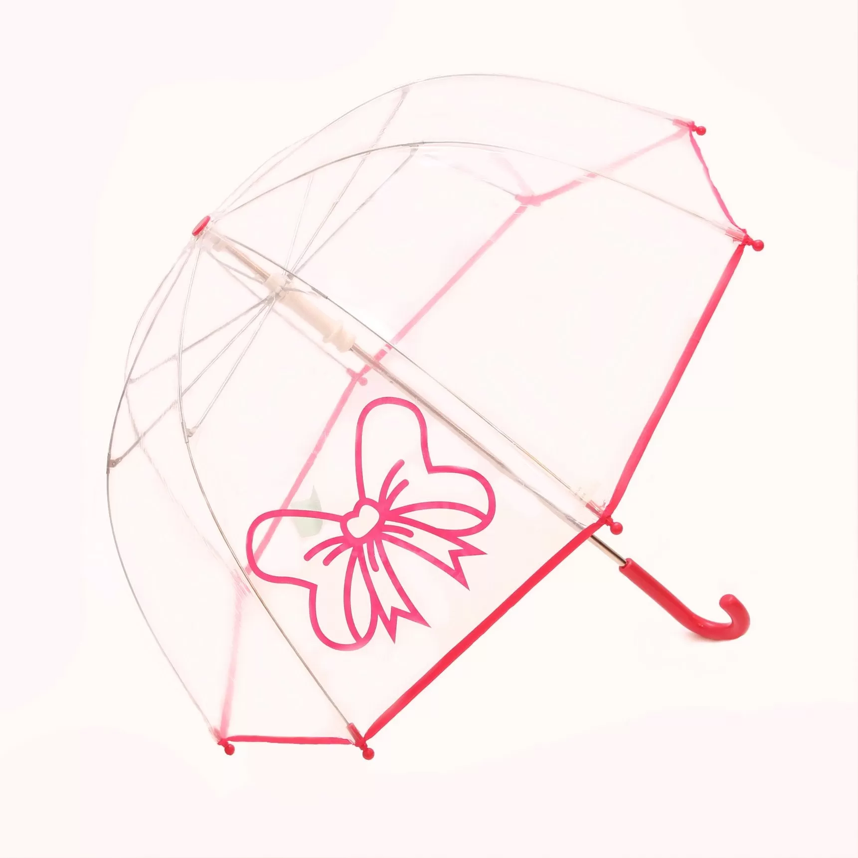 Pluie Pluie Girls R2U - FU Transparent Umbrella with Fuchsia Trim