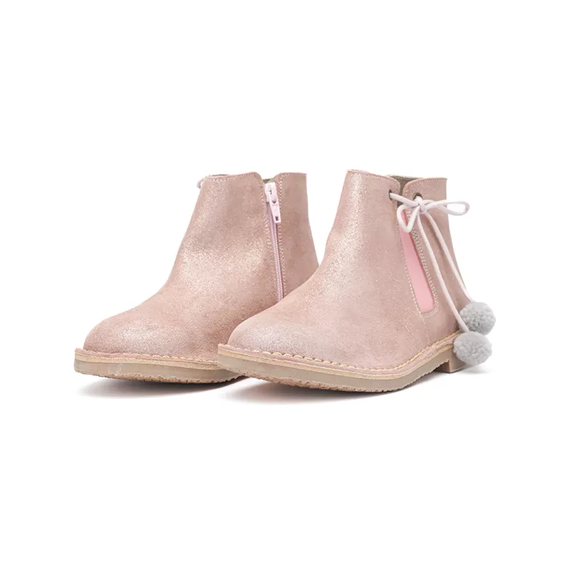 PomPom Chelsea Boots in Rose