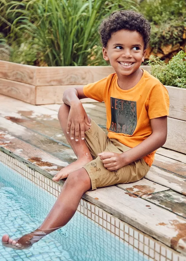 Printed shorts for boy - Camel