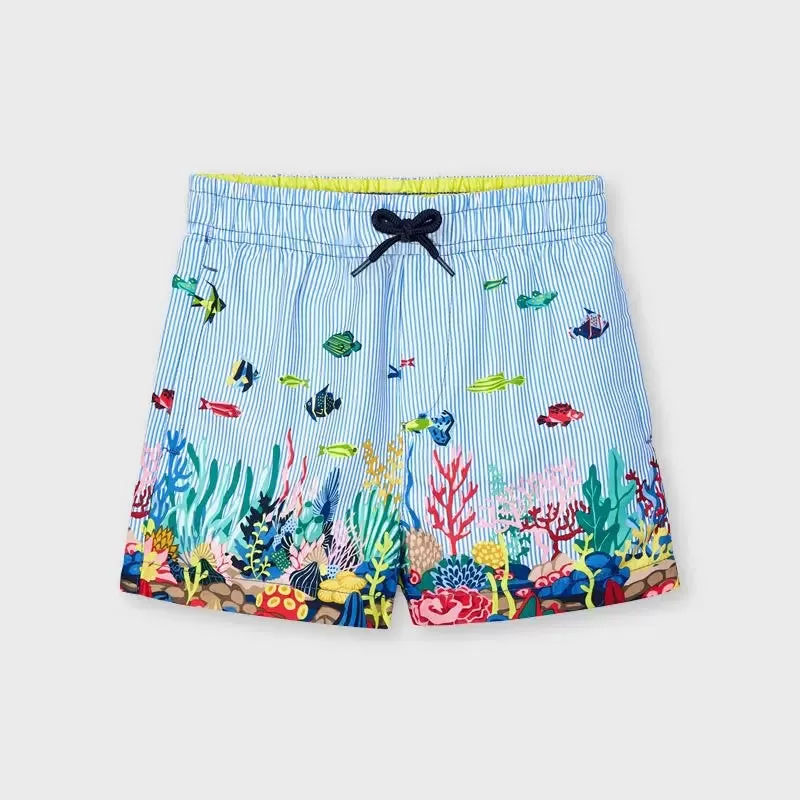 Printed Swim Shorts for Boy Lightblue