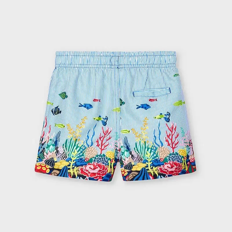 Printed Swim Shorts for Boy Lightblue