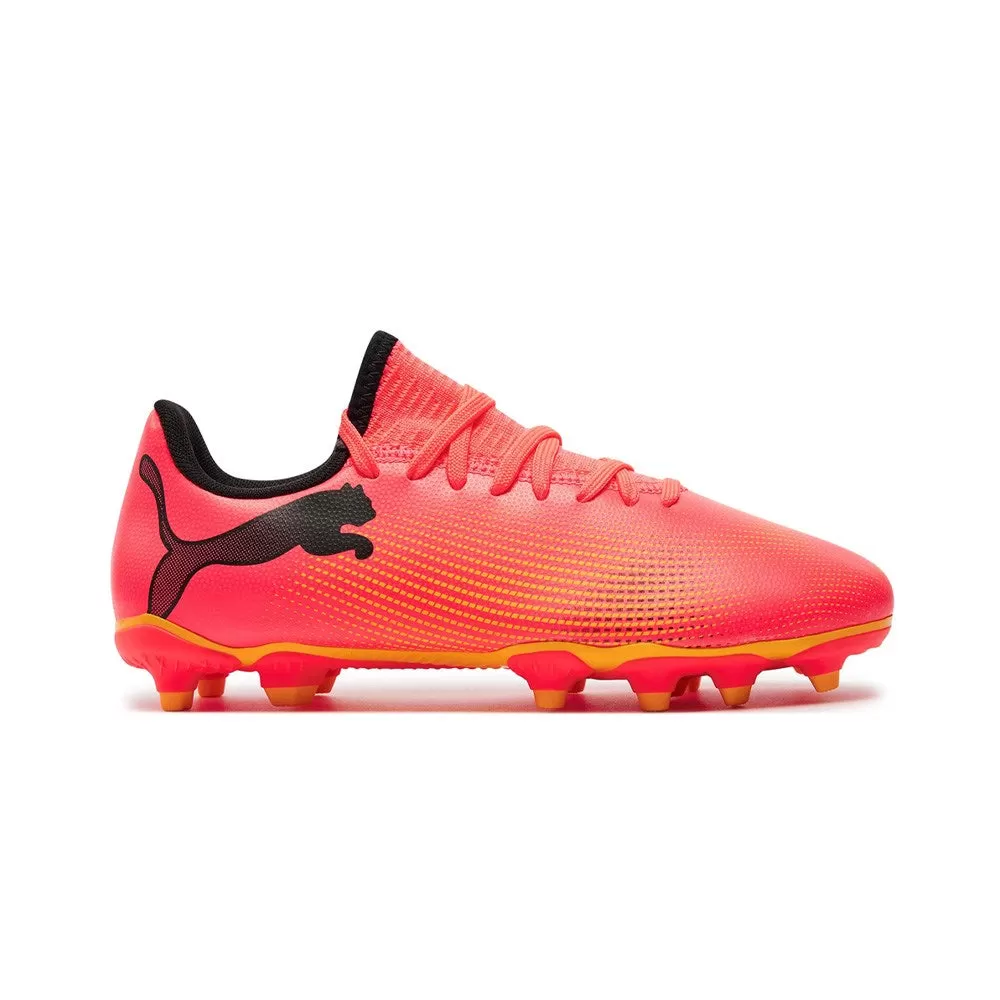 Puma Future 7 Play FG/AG Jnr Football Boots (Sunset Glow/Black/Sun Stream)