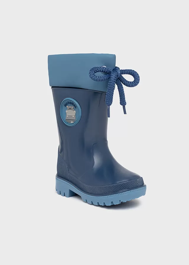 Rain boots with animal detail for baby boy - blue