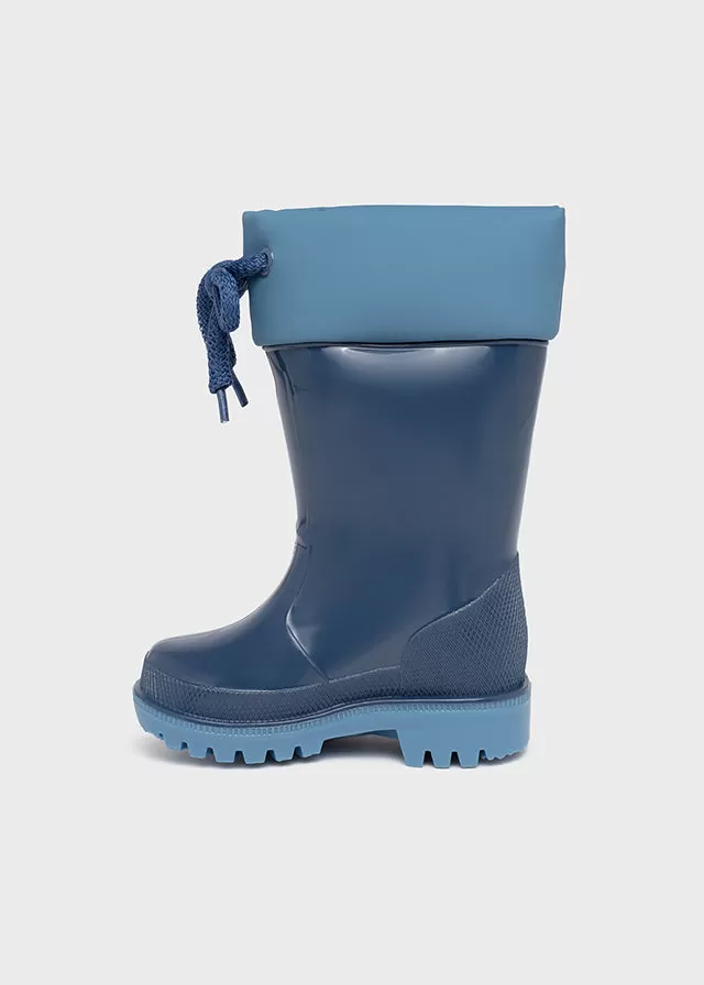 Rain boots with animal detail for baby boy - blue