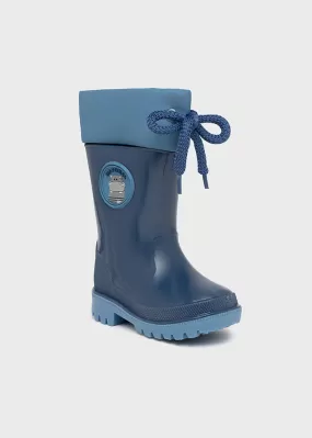 Rain boots with animal detail for baby boy - blue