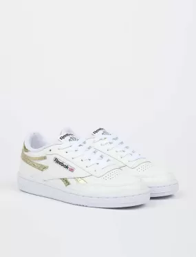 Reebok Womens Club C Revenge Trainer White / Gold Mt / White